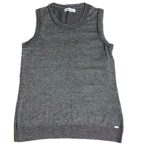 Calvin Klein ladies grey sweater vest medium rayon/nylon blend